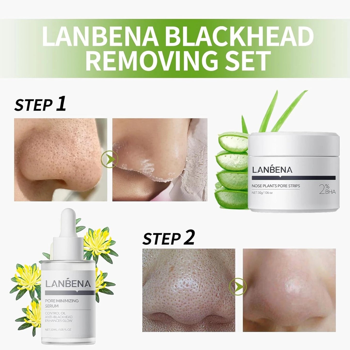 Mască facială LANBENA pentru îndepărtarea punctelor negre este un tratament peel-off care curăță profund porii, elimină punctele negre, strânge pielea și o lasă netedă și revigorată